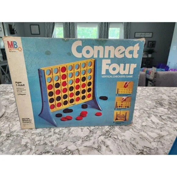 Vintage Milton Bradley Connect Four 4 Family Board Game Checkers 1978 - Picture 2 of 3